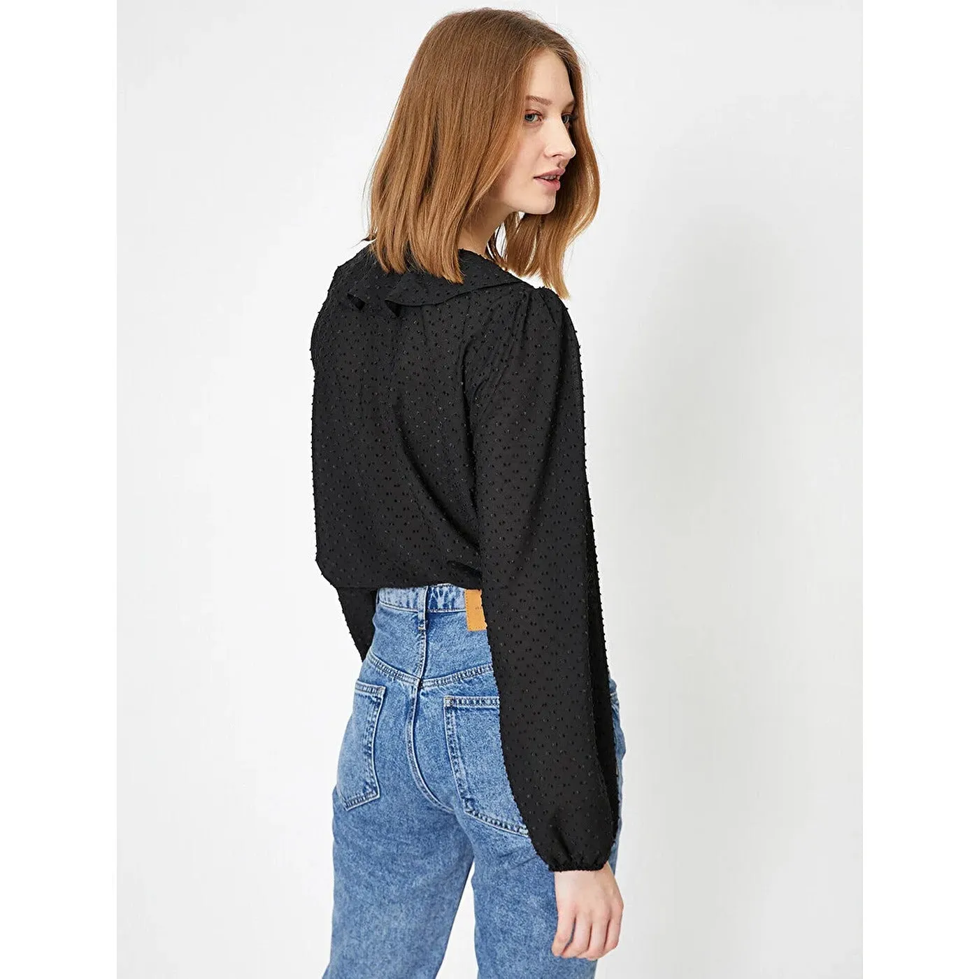 Black Frill Detailed Blouse