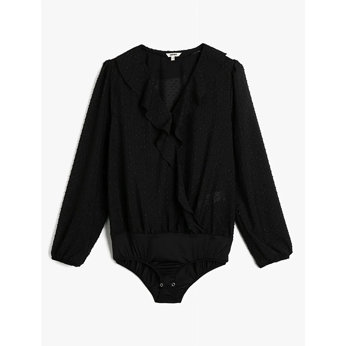 Black Frill Detailed Blouse