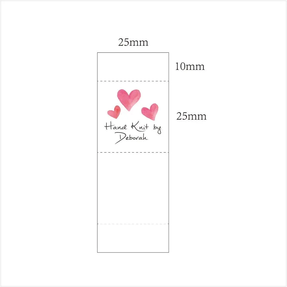 Custom Clothing Labels - Heart Custom Personalized Tags - Engraving Engraved Labels For Products Sewing - Branding Knitting Handmade Supply