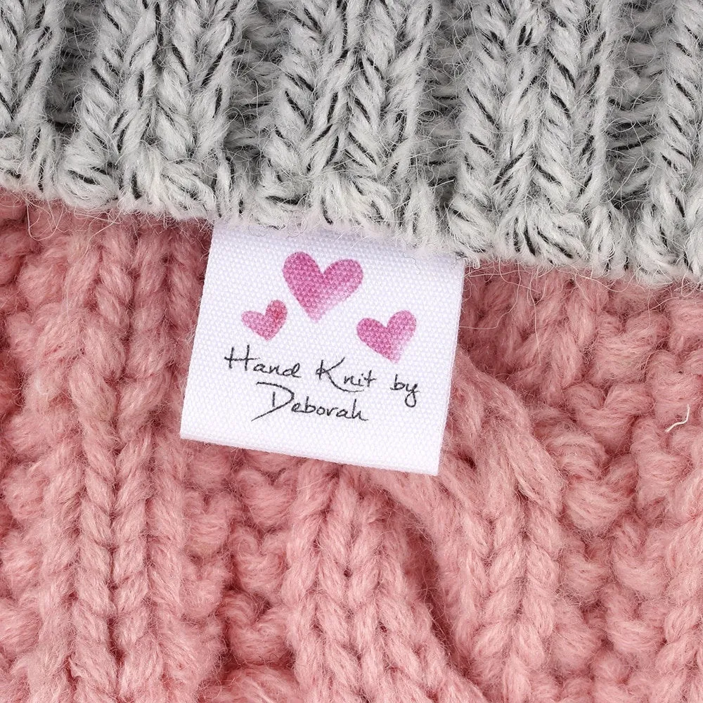 Custom Clothing Labels - Heart Custom Personalized Tags - Engraving Engraved Labels For Products Sewing - Branding Knitting Handmade Supply