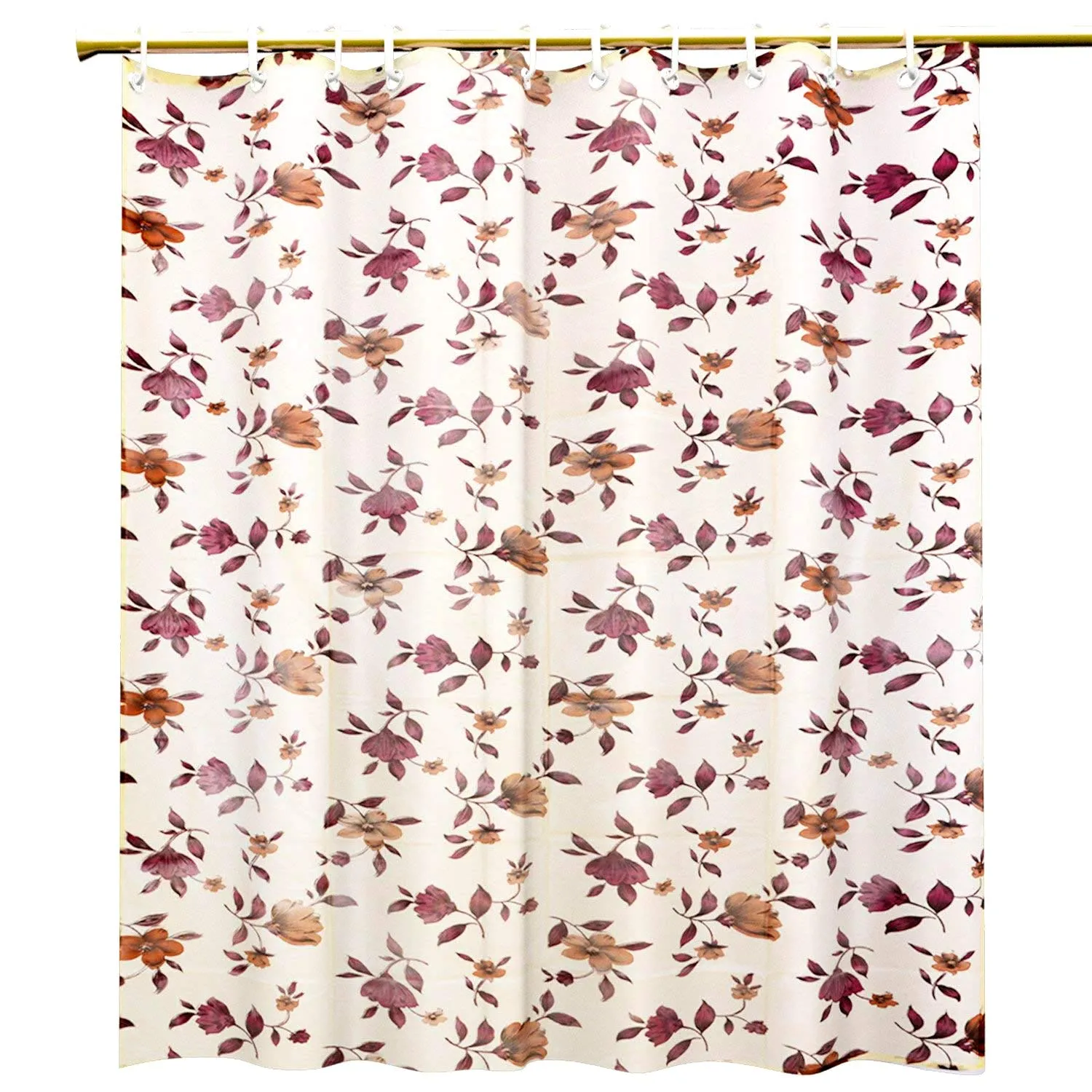 Kuber Industries Shower Curtain & Bathmat Set | Non-Slip Bath mats for Bathroom | Easy-Slide Curtains | Polyester Curtain or Bathmat for Bath Décor | YX0151-3T | 9 Pcs Set | Multicolor