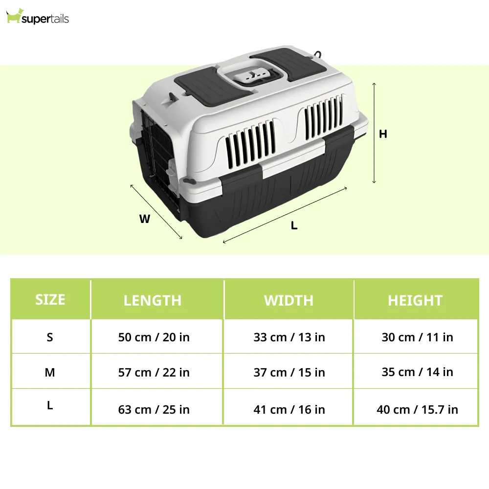 NutraPet Closed Top Carrier Box for Dogs and Cats (Dark Grey)