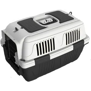 NutraPet Closed Top Carrier Box for Dogs and Cats (Dark Grey)
