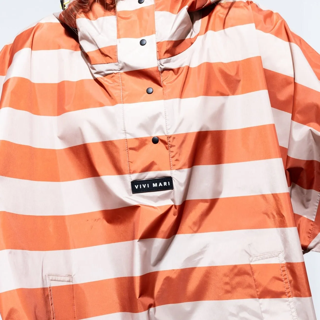Raincoat bold stripes - cinnamon/latte