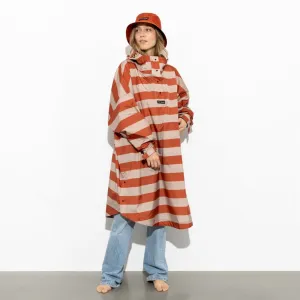 Raincoat bold stripes - cinnamon/latte