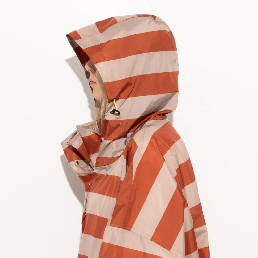 Raincoat bold stripes - cinnamon/latte