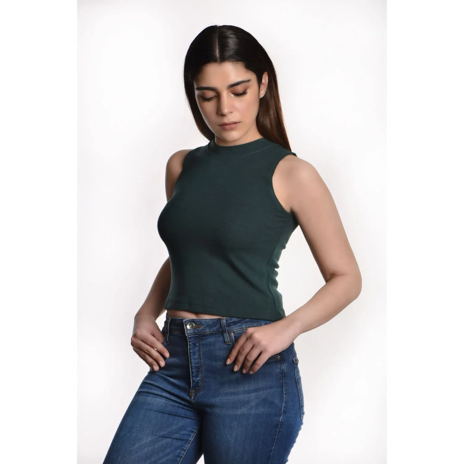 Sleeveless Hosiery Blouses - Plus Size